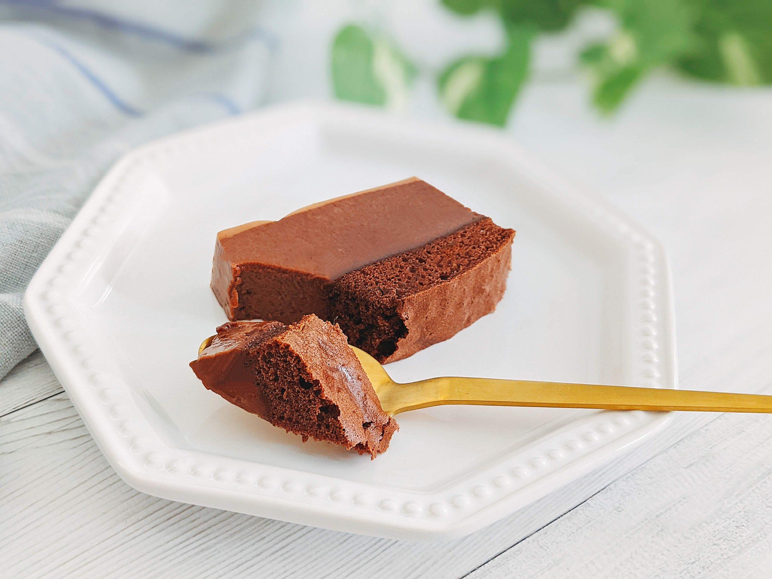 チョコレートプリンケーキ　レシピ　パウンド型　作り方