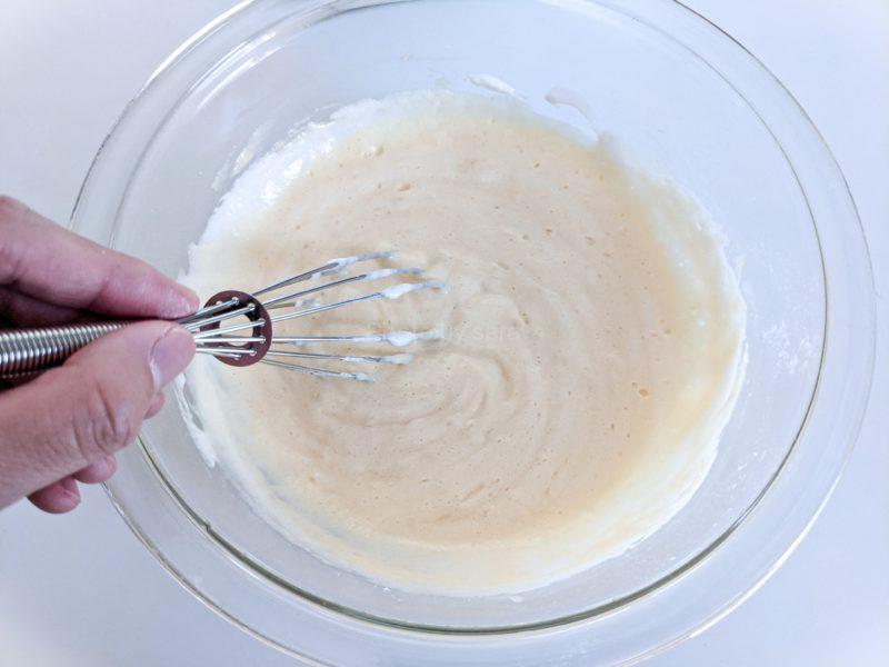 ふわふわスフレパンケーキ　簡単レシピ　チーズケーキ風