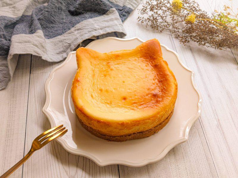 ねこチーズケーキ　猫型ケーキ　簡単レシピ　ネコの日